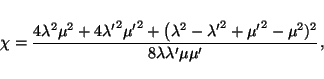 \begin{displaymath}\int_0^\infty dk k\
J_m(k\lambda) J_m(k\lambda^\prime) I_m(k...
...sqrt{\chi^2-1})}
{E_m(\lambda,\lambda^\prime,\mu,\mu^\prime)},
\end{displaymath}